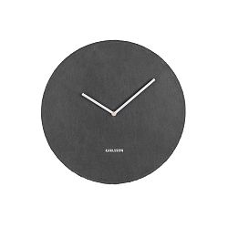 Černé nástěnné břidlicové hodiny Karlsson Slate, ⌀ 40 cm