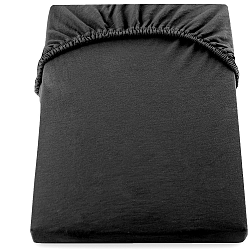 Černé prostěradlo DecoKing Amber Collection, 140-160 x 200 cm