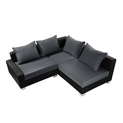 Černo-antracitová sedačka Interieur De Famille Paris Aventure, pravý roh