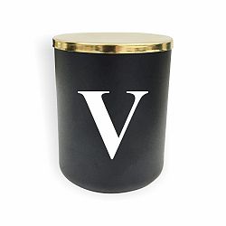 Černo-bílá svíčka North Carolina Scandinavian Home Decors Monogram Glass Candle V