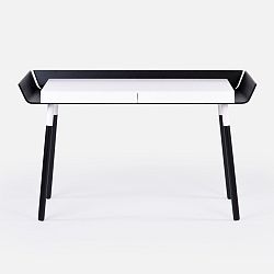 Černo-bílý psací stůl se 2 šuplíky EMKO My Writing