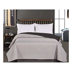 Černo-šedý oboustranný přehoz z mikrovlákna DecoKing Axel, 170 x 210 cm