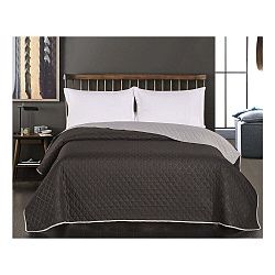 Černo-šedý oboustranný přehoz z mikrovlákna DecoKing Axel, 170 x 270 cm