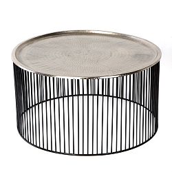 Černo-stříbrný konferenční stolek Thai Natura Antique