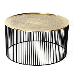 Černo-zlatý konferenční stolek Thai Natura, Ø 80 x 42 cm