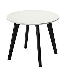 Černobílý dřevěný konferenční stolek Knuds Life, Ø 48 cm