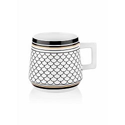 Černobílý hrnek z kostního porcelánu The Mia Maroc Safi, 480 ml