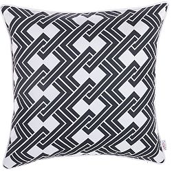 Černobílý povlak na polštář Apolena Squary Geometric Inverse, 43 x 43 cm