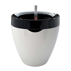 Černobílý samozavlažovací květináč Plastia Calimera A2, ø 35 cm