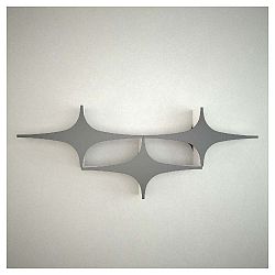 Černošedá nástěnná police Manuel Triple Star, šířka 90 cm