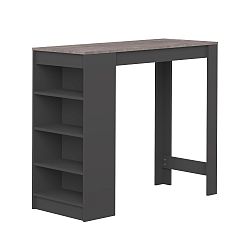 Černý barový stolek s deskou v dekoru betonu Symbiosis Aravis