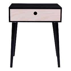 Černý dřevěný odkládací stolek s černým rámem House Nordic Parma