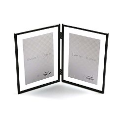 Černý dvojitý fotorámeček VERSA, na fotografii 10 x 15 cm