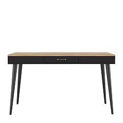 Černý jídelní stůl v dekoru dubového dřeva TemaHome Horizon