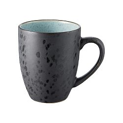 Černý kameninový hrnek s bledě modrou vnitřní glazurou Bitz Mensa, 300 ml