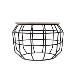 Černý konferenční stolek s deskou z mangového dřeva LABEL51 Pixel, ⌀ 56 cm