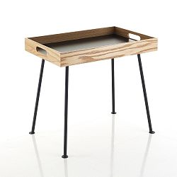 Černý konferenční stolek s dřevěným podnosem Tomasucci Amgrogio