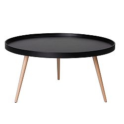 Černý konferenční stolek s nohami z bukového dřeva Knuds Opus, Ø 90 cm