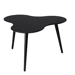 Černý konferenční stolek s nohami z bukového dřeva Knuds Sky, 80 x 80 cm