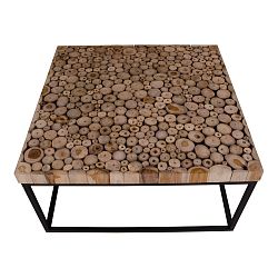 Černý konferenční stolek z teakového dřeva House Nordic Knoxville