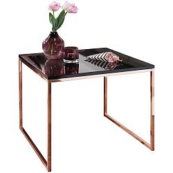 Černý konferenční stůl s nohami v měděné barvě Skyport Riva, výška 50 cm