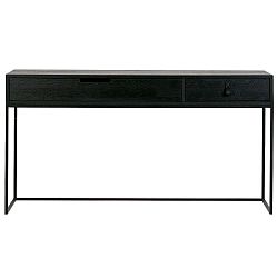 Černý konzolový stolek z dubového dřeva WOOOD Silas