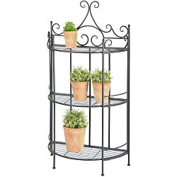 Černý kovový půlkruhový skládací stojan na květiny Esschert Design