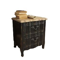 Černý noční stolek ze dřeva zimního dubu Orchidea Milano New Vintage