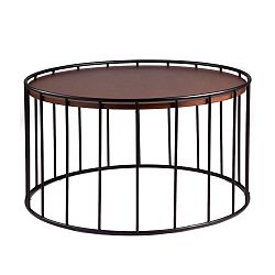 Černý odkládací stolek s deskou v dekoru ořechového dřeva sømcasa Lucas