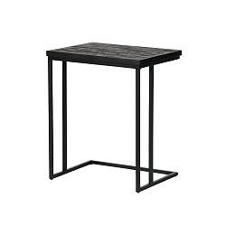 Černý odkládací stolek s deskou z recyklovaného týkového dřeva De Eekhoorn Shape