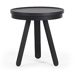 Černý odkládací stolek z jasanového dřeva s podnosem Woodendot Batea S