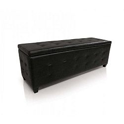 Černý otoman s úložným prostorem Evergreen House Elegance