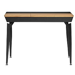 Černý pracovní stůl s úložným prostorem Marckeric Cira