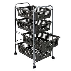 Černý stojan s košíky Metaltex SuperJumbo, 78 x 46 cm