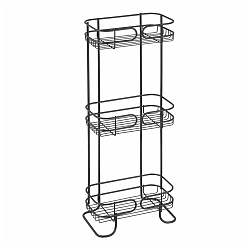 Černý třípatrový organizér do koupelny iDesign Neo