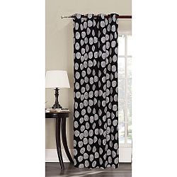 Černý vzorovaný závěs z mikrovlákna DecoKing Fossil, 140 x 245 cm