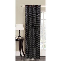 Černý vzorovaný závěs z mikrovlákna DecoKing Mystery, 140 x 245 cm