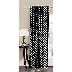 Černý závěs s bílými vzory z mikrovlákna DecoKing Harmony, 140 x 245 cm