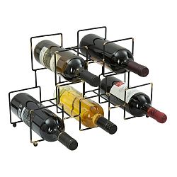 Černý železný stojan na 5 lahví Mauro Ferretti Bright