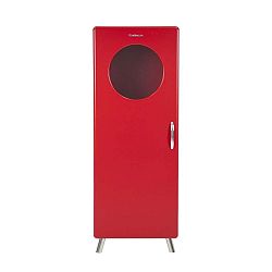 Červená komoda se skleněným otvorem Tenzo Cobra, výška 149 cm