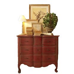 Červená komoda z mahagonového dřeva Orchidea Milano Versailles, výška 81 cm