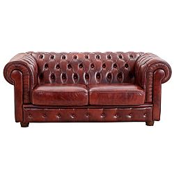 Červená kožená dvoumístná pohovka Max Winzer Bridgeport