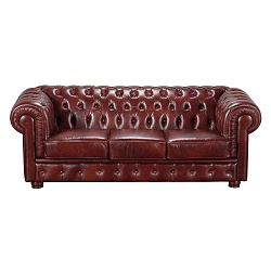 Červená kožená trojmístná pohovka Max Winzer Bridgeport