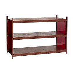 Červená police s detaily z jasanového dřeva Hübsch Razzo