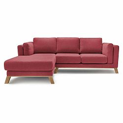 Červená rohová pohovka Bobochic Paris Seattle, levý roh