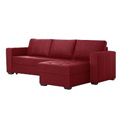 Červená rohová rozkládací pohovka s úložným prostorem Interieur De Famille Paris Succès, pravý roh