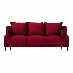Červená sametová rozkládací pohovka s úložným prostorem Mazzini Sofas Freesia, 215 cm