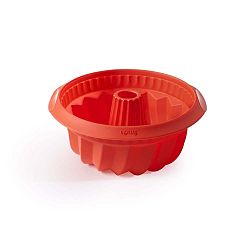 Červená silikonová forma na bábovku Lékué Savarin, ⌀ 22 cm