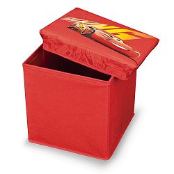 Červená taburetka na hračky Domopak Disney Cars, 30 x 30 cm