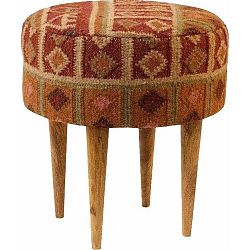 Červená vzorovaná stolička z mangového dřeva Støraa Marion